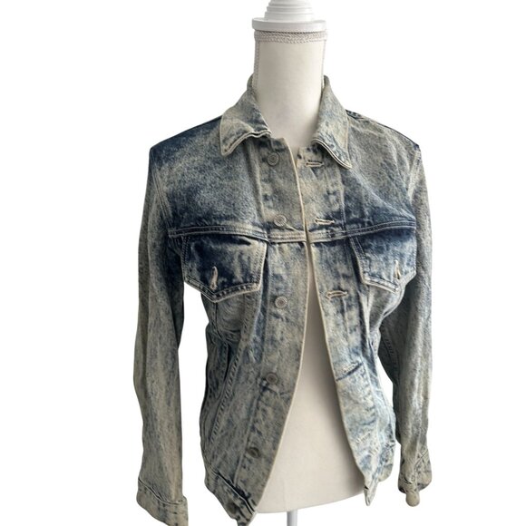JOHN GALT Women's Distressed Denim Jean Jacket One Size 4/6 - Picture 3 of 9